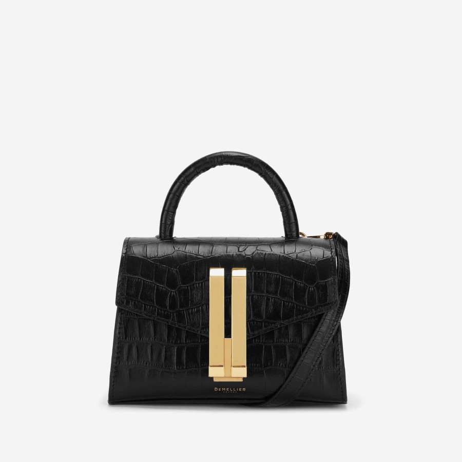 Bags DeMellier | The Nano Montreal Black Croc-Effect — Lincolnalice